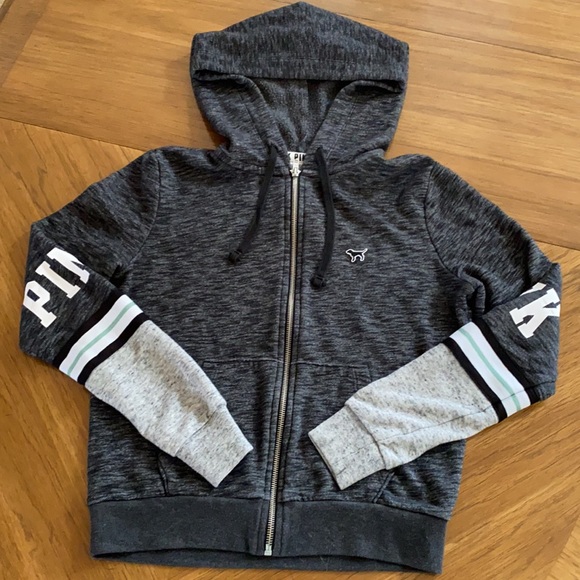 PINK VICTORIA’S SECRET MARLED GRAY HOODIE - Picture 5 of 15